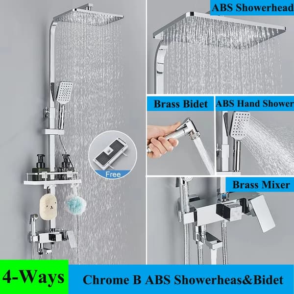 Sort messing bruserarmatur, messing bidet, holdbar ABS håndbruser,Chrome B