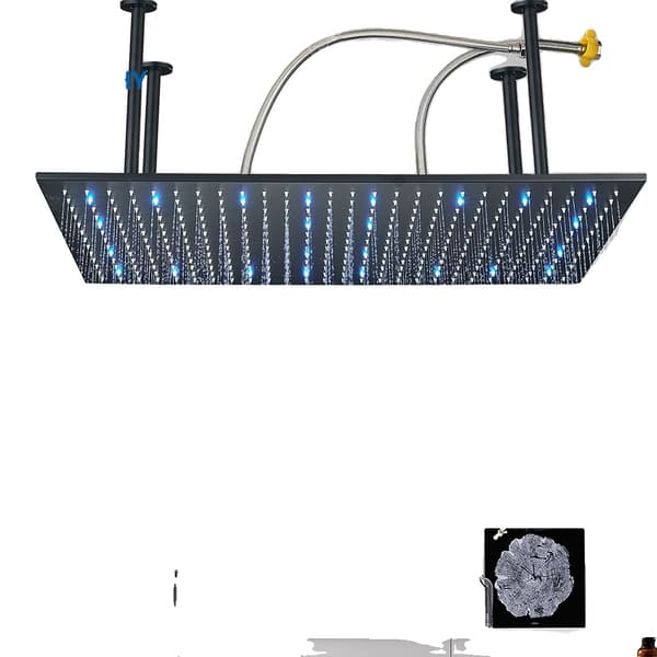 LED Bruserhoved, Højkvalitets Rustfrit Stål, Mat Sort Finish,LED Sort