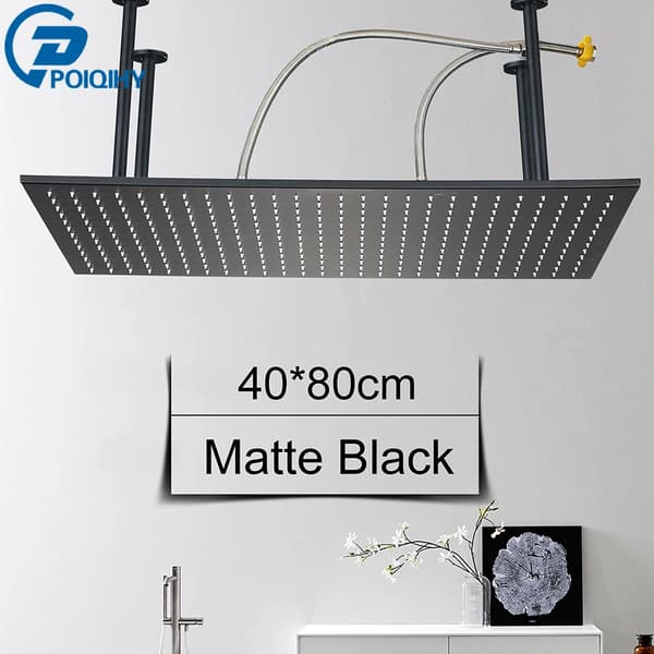 LED Bruserhoved, Højkvalitets Rustfrit Stål, Mat Sort Finish,Matte sort