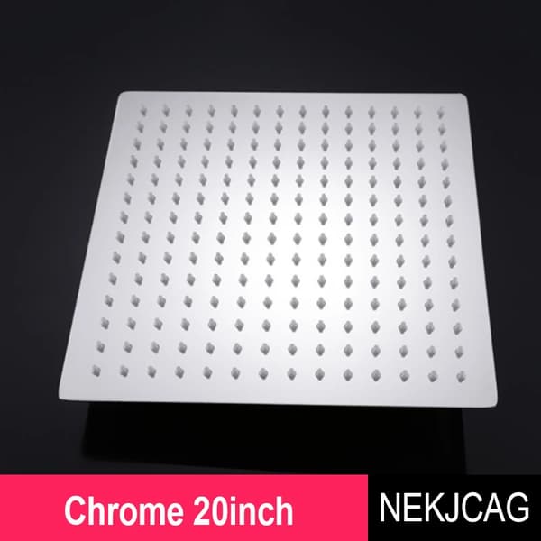 Regnbruser, 20 tommer størrelse, vandbesparende funktion,Chrome 20 tommer