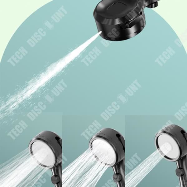 TD® trycksatt duschhuvud Fyra hastigheter One-Touch Vattenavstängning Kraftfull Booster Smart Digital Display