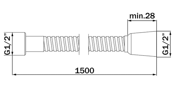 Guldbruserslange, længde 150 cm