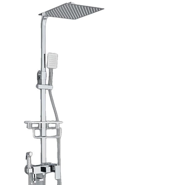 Brusearmatur, 4-vejs justerbar, moderne design,Krom 4 Veje 12inch-a