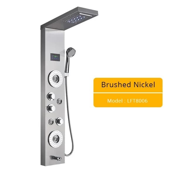 Brusepanel, LED digital skærm, 6 tilstande,Børstet 8006