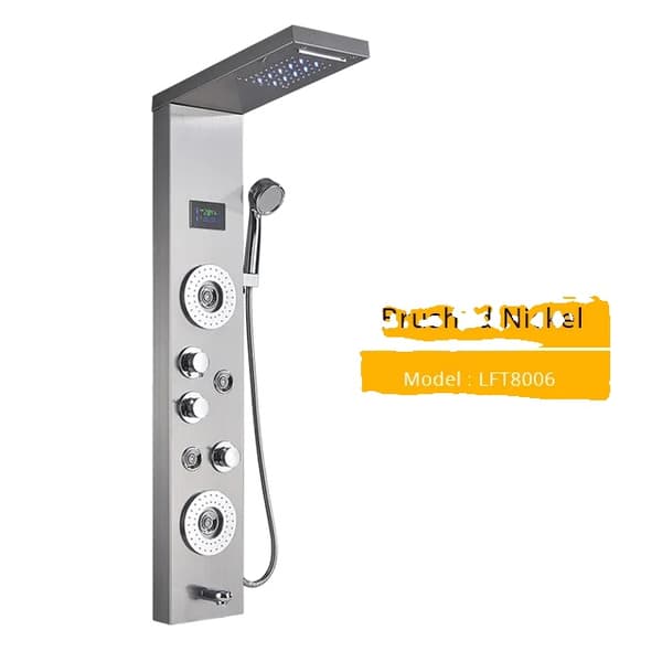 Brusepanel, LED digital skærm, 6 tilstande,Børstet 8006