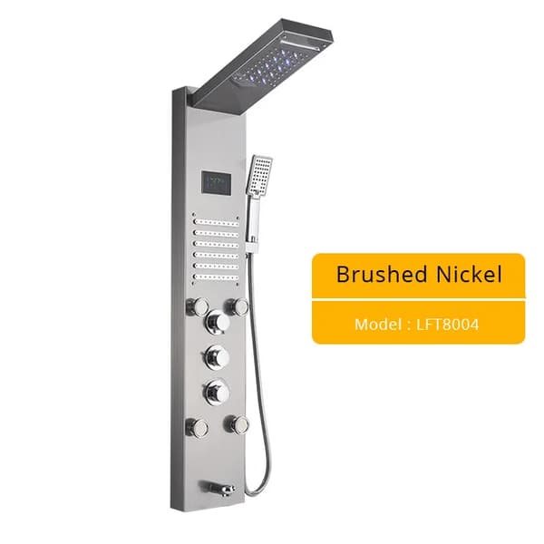 Brusepanel, LED digital skærm, 6 tilstande,Børstet 8004