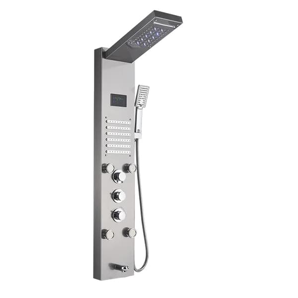 Brusepanel, LED digital skærm, 6 tilstande,Børstet 8004