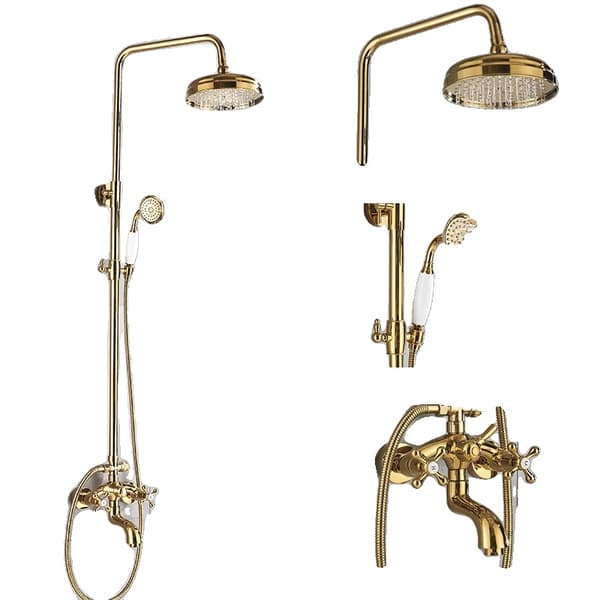Badeværelse Brusehovedsæt, Vægmonteret Design, Regnbruserarmatur,Guld C
