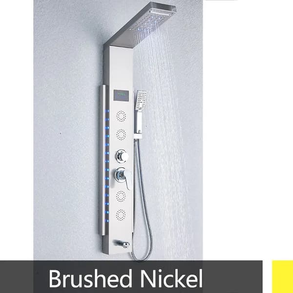 Luksus Brusepanel, LED-lys, Temperaturvisning,børstet