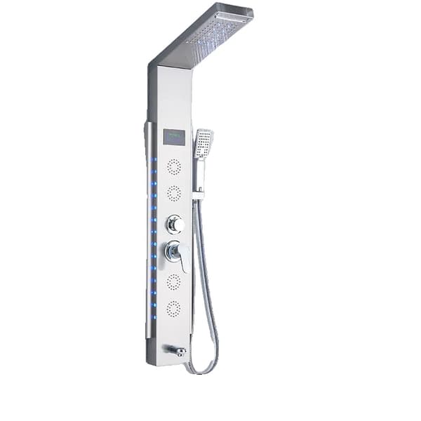 Luksus Brusepanel, LED-lys, Temperaturvisning,børstet