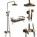 Miniatyrbillede 2 af 2: Antik Messing Bruserarmatur, 8 tommer Regnfall Bruserhoved, Dobbelt Håndtag Kontrol,Antik Messing H-B