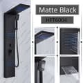 Miniatyrbillede 1 af 2: Mat Sort Brusepanel Sæt, LED Display, 5-Funktions Skifte Tilstand,Sort A