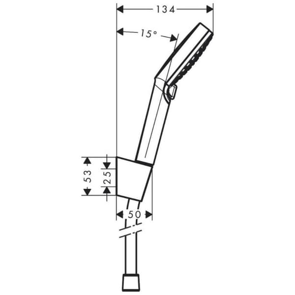 Crometta väggfäste och Vario handduschset med 160 cm duschslang Vit/Krom - HANSGROHE