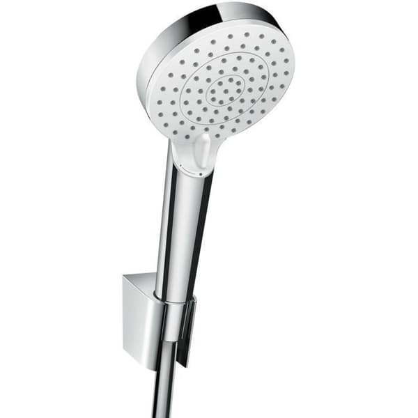 Crometta väggfäste och Vario handduschset med 160 cm duschslang Vit/Krom - HANSGROHE
