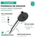 Miniatyrbild 3 av 6: HANSGROHE Handdusch 105 3jet Relaxation EcoSmart 9l/min krom Pulsify Select
