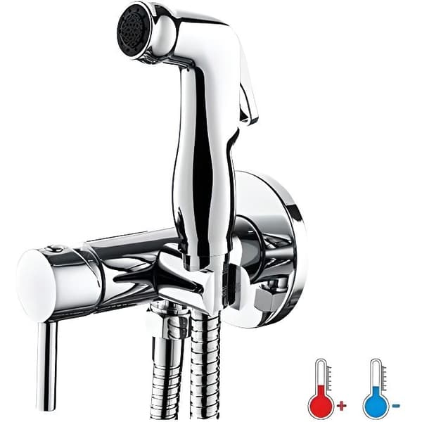 GRIFEMA COMPLENTO-G154 Set med handdusch-WC med avstängningsventil, duschslang 1,5M - Duschsats för hygien i G15