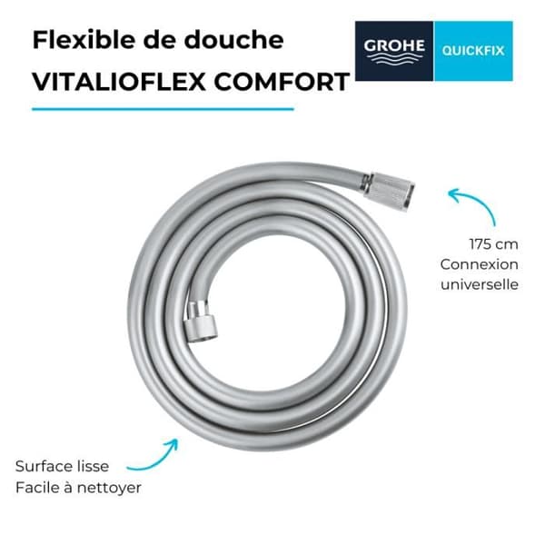 Duschtillbehör - GROHE - VitalioFlex - 175 cm - Krom - ProGrip anti-twist