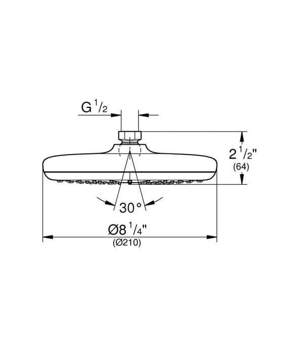 Grohe Tempesta takdusch 210, 1 spray, krom 26409000