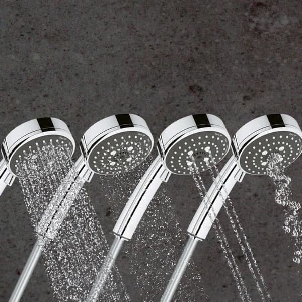 GROHE Vitalio Comfort 100 duschhuvud, 4 strålar, handdusch med anti- skållnings- och vattenbesparande teknik, krom, 26094000