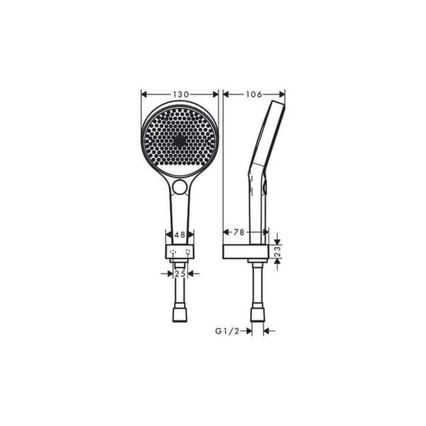 Hansgrohe Rainfinity 130 3jet väggfäste och handduschset med 160 cm matt vit duschslang