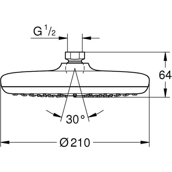 GROHE Vitalio Start 210 takdusch - enkelstråle - vattenbesparing - 1/2" gängad anslutning - 26415000