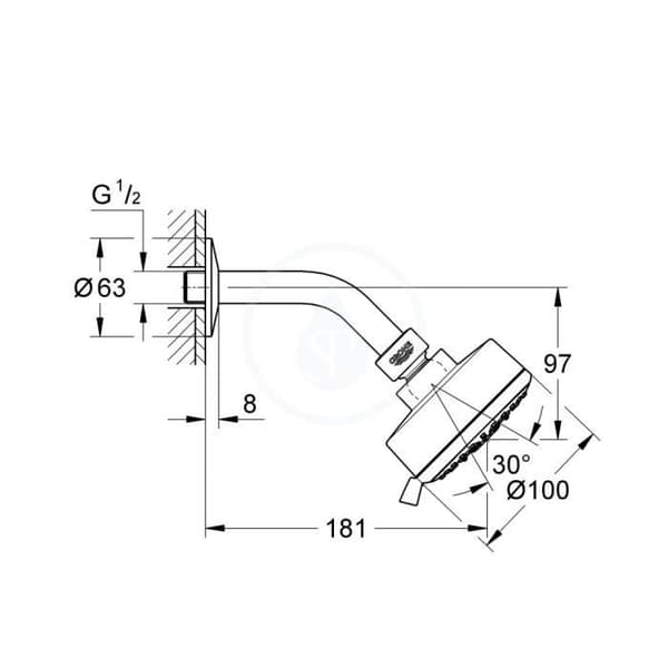 Grohe - Tempesta Cosmopolitan 100 Takdusch 4 munstycken, krom (27869001)