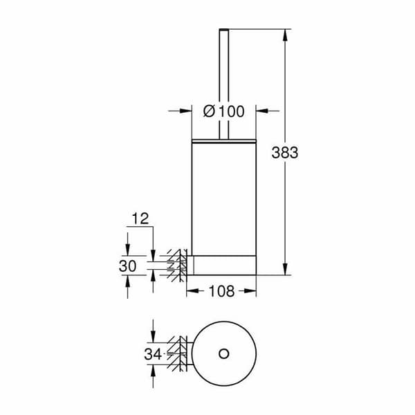 GROHE Selection toalettborsthållare (tysk import) - 41076000