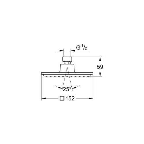 Takdusch - GROHE - Euphoria Cube - 152 x 152 mm - Krom - Vattenbesparande