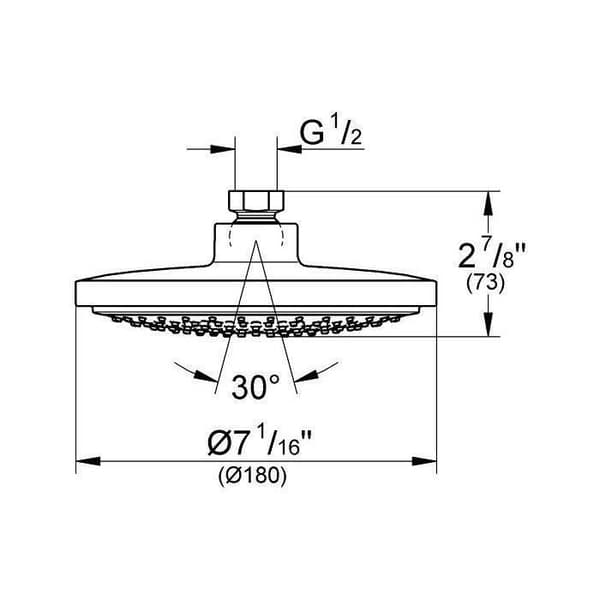 GROHE Euphoria Cosmopolitan 180 takdusch - Regn - Ø 180 mm - Flödesbegränsare - Anti-kalk - Krom