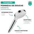Miniatyrbild 3 av 5: Handdusch - Hansgrohe - Crometta 1 jet - Vattensparande 6l/min - Vit/Krom - EcoSmart