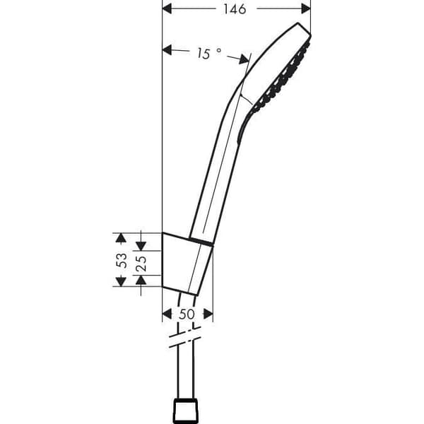 Dusch - Hansgrohe - Croma Select E 110 Vario - Vit/Krom - Slang 1,25m - Jetförändring Select