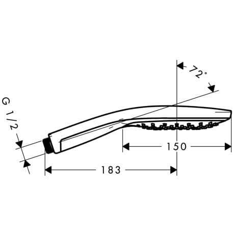 Handdusch - Hansgrohe - Raindance Select 28587400 - Grå - Krom - AirPower-teknik