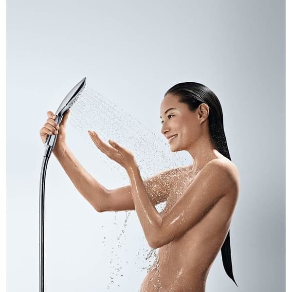 Duschhandtag - Hansgrohe - Raindance Select E 150 3Jet - Vit/Krom - 3 strålar - Vattenbesparing