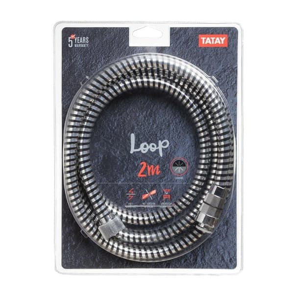 Tatay - Tatay3340006 - 3340006 - Duschslang, svart, krom 2000 cm
