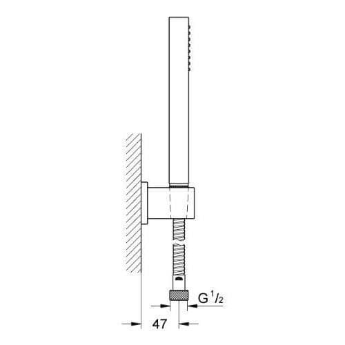 GROHE Euphoria Cube Stick duschset - Flexibel 1,25 m - Kromfinish