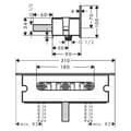 Miniatyrbild 3 av 3: Stödhängare för duschmunstycke med HANSGROHE Fixfit-anslutning med 30 cm vit och krom hylla