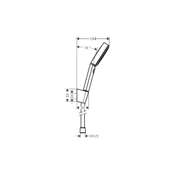 Hansgrohe Pulsify Select 105 3jet Avslappningsväggfäste och handduschset med 160 cm slang matt vit