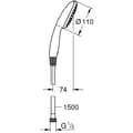 Miniatyrbild 3 av 4: Flexibelt set och 1-stråle duschhuvud (regn) - GROHE Vitalio Start 110 26720001 - Enkelt val - Vattenbesparande