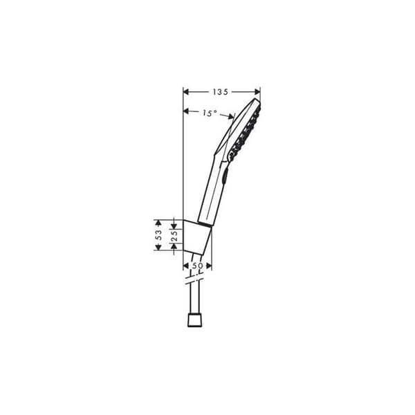 Duschset - HANSGROHE - Raindance Select E 120 - 3 Strålar - Vit-Krom - Flexibel 1600 mm