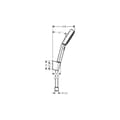 Miniatyrbild 3 av 3: Hansgrohe Pulsify Select 105 3jet Avslappningsväggfäste och handduschset med 125 cm kromslang