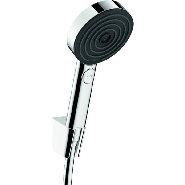Hansgrohe Pulsify Select 105 3jet Avslappningsväggfäste och handduschset med 125 cm kromslang