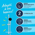 Miniatyrbild 3 av 6: Duschset med 2-jets duschmunstycke, 60 cm stång, flexibel slang och hyllplan - GROHE Vitalio Start 110 26952001 - Vattenbesparande - Krom