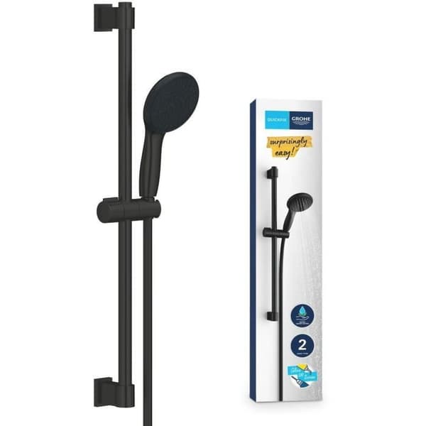 Brusesæt med 2-stråles brusehoved, 60 cm stang og 1,75 m slange - GROHE Vitalio Start 110 279482431 - Vandbesparende - Matsort