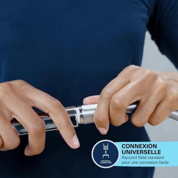Brusesæt med 2-stråles brusehoved, 60 cm stang og 1,75 m slange - GROHE Vitalio Start 110 27948001 - Vandbesparende - Krom