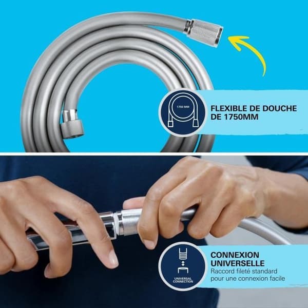 Brusesæt med 2-stråles brusehoved, støtte og fleksibel slange - GROHE Vitalio Comfort 110 26399001 - Nem at vælge - Vandbesparende