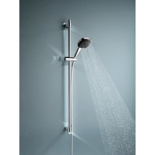 Brusesæt med 3-strålet brusehoved, 90 cm stang og fleksibel slange - GROHE Vitalio Comfort 110 26932001 - Vandbesparende - Krom