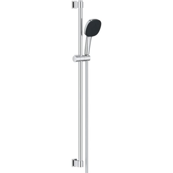 Brusesæt med 3-strålet brusehoved, 90 cm stang og fleksibel slange - GROHE Vitalio Comfort 110 26932001 - Vandbesparende - Krom