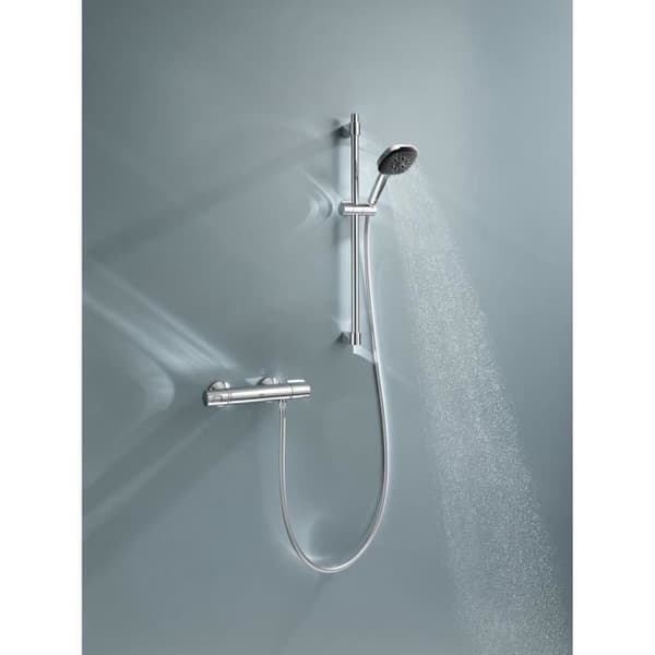 Suihkusetti termostaattisella sekoittimella. 3-suihkupäällä. 60 cm:n suihkutangolla ja joustavalla letkulla - GROHE 34237003 - Vettä säästävä - Kromi