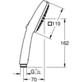 Miniatyrbillede 2 af 4: Brusehoved - GROHE Vitalio Comfort 110 26925001 - 2 dyser (regn/stimulerende) - Nemt valg - Vandbesparende - Krom