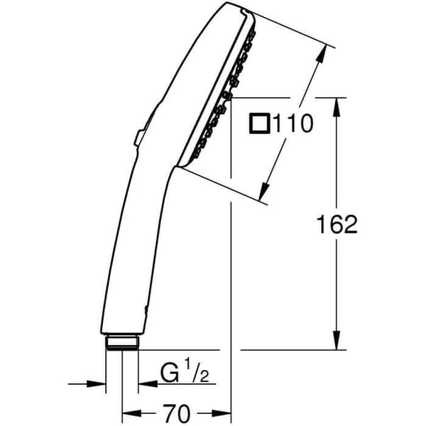 Brusehoved - GROHE Vitalio Comfort 110 26925001 - 2 dyser (regn/stimulerende) - Nemt valg - Vandbesparende - Krom